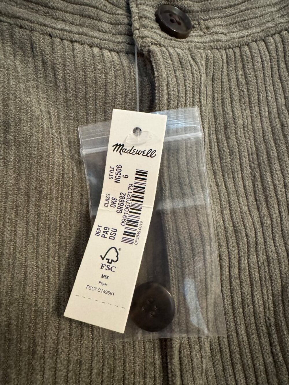 NWT Madewell Corduroy High-Rise Tapered Pants Size 6 - Picture 8 of 11